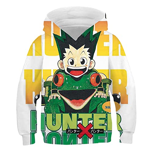 Jungen Mädchen Anime Hunter x Hunter 3D Kapuzenpullover Killua Cartoon Langarm Sweatshirt Gon Freecss Meruem Bedruckter Pullover von flowereyes