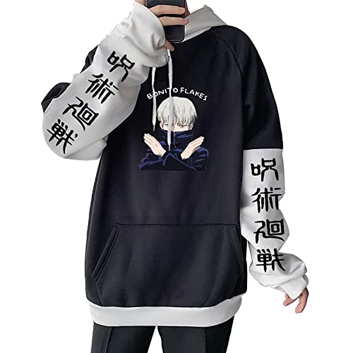 Männer Frauen Anime Jujutsu Kaisen Farbblockierendes Kapuzenpullover Inumaki Toge Langarm Sweatshirt Jujutsu Kaisen Cosplay Pullover von flowereyes