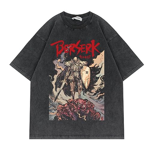 Unisex Berserk Manga Anime Washed Retro T-Shirt Guts Pattern Cosplay Pullover Kurzarm Sommer Harajuku Casual Loose Tops Unisex Berserk Manga Anime Washed Retro T-Shirt Guts Pattern Cosplay Pullover Kurzarm Sommer Harajuku Casual Loose Tops von flowereyes