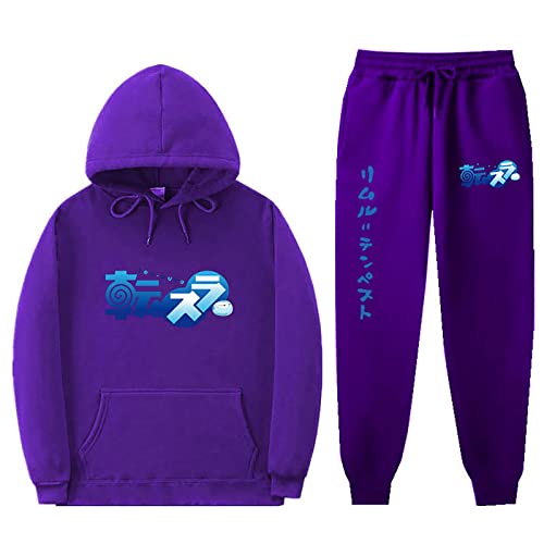 Anime That Time I Got Reincarnated as a Slime Casual Trainingsanzüge 2 Stück Set Tempest Rimuru Langarm Hoodie Jogginghose Sweatshirt Hose von flowereyes