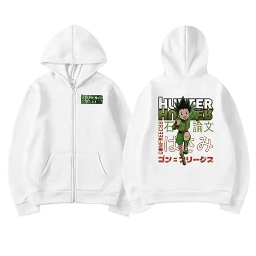 flowereyes Hunter x Hunter Zip Kapuzenpulli Mode Männer Frauen Harajuku Muster Zip Kapuzenpulli Neutral Anime Manga Casual Kapuzenpulli von flowereyes