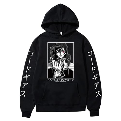 flowereyes Klassischer Anime Code Geass Lelouch of The Rebellion Kapuzenpulli Lelouch Lamperouge Hoodies Code Geass Lelouch Muster Pullover Lelouch Outfit Winter Neue Oberbekleidung von flowereyes