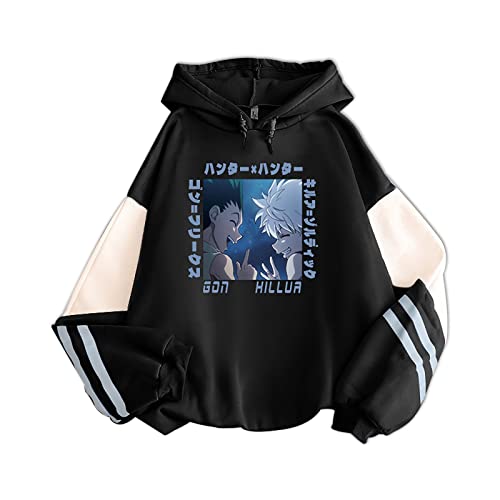 flowereyes Männer Frauen Anime Hunter x Hunter Kapuzenpullover Killua Cartoon Langarm Sweatshirt Killua Zoldyck Bedruckter Pullover Gon Freecss Hoodie von flowereyes