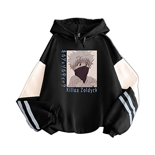 flowereyes Männer Frauen Anime Hunter x Hunter Kapuzenpullover Killua Cartoon Langarm Sweatshirt Killua Zoldyck Bedruckter Pullover Kil Hoodie von flowereyes