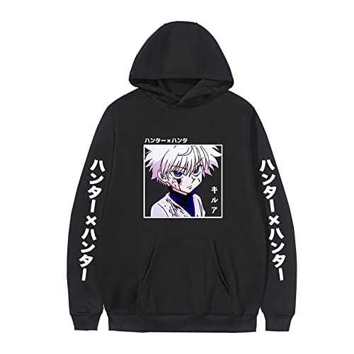 flowereyes Männer Frauen Anime Hunter x Hunter Kapuzenpullover Killua Langarm Sweatshirt Killua Zoldyck Cosplay Pullover von flowereyes