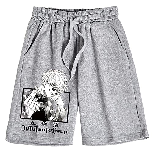 flowereyes Männer Frauen Anime Jujutsu Kaisen Kurze Hose Gojo Satoru Jogginghose mit elastischem Bund Okkotsu Yuta Lockere lässige Jogginghose Ryomen Sukuna Shorts von flowereyes