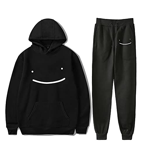 flowereyes Unisex Dreamwastaken Dream Smile Merch Hoodie und Jogginghose Set Unisex 2-teiliger Pullover Sweatshirt Joggerhose Anzug Lässiger Trainingsanzug von flowereyes