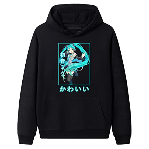 flowereyes Vocaloid Hatsune Miku Hoodie Anime Manga bedruckter Kapuzenpullover Hatsune Miku Sweatshirt für Unisex Erwachsene von flowereyes