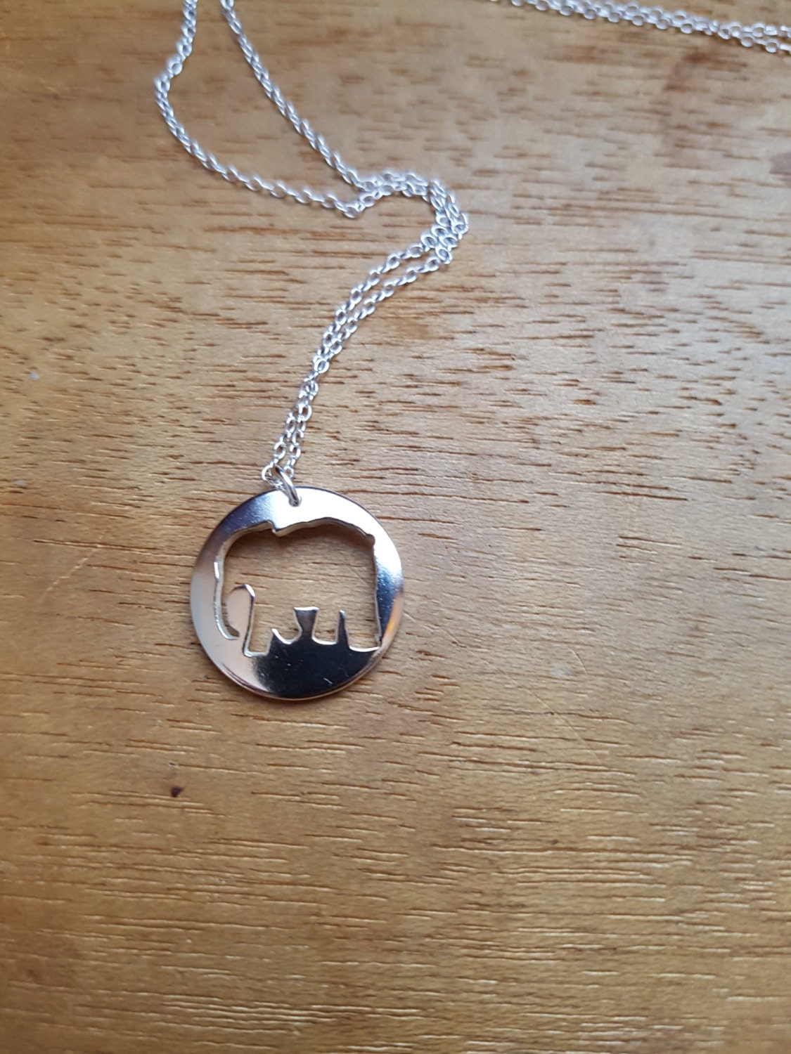 sterling Silber Elefant Anhänger Halskette, Tier Schmuck von flowerpecker