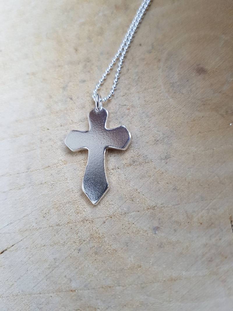 Handgemachte Sterling Silber Kruzifix Halskette - Religiöser Herren Schmuck von flowerpecker