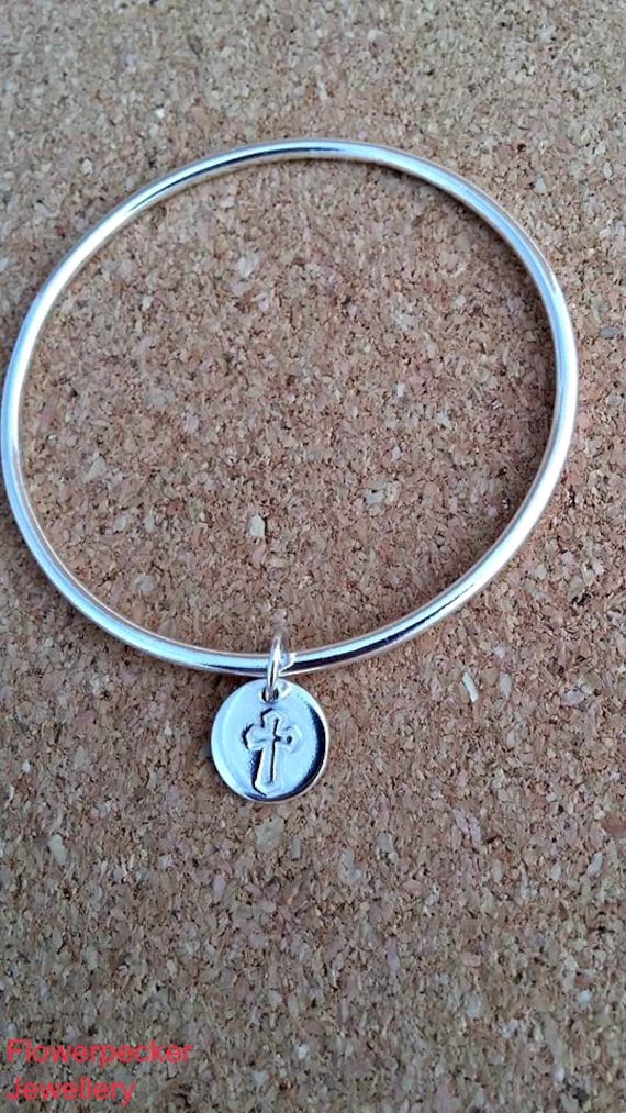 sterling Silber Baby Armreif, Taufgeschenk, Erstkommunion Schmuck von flowerpecker