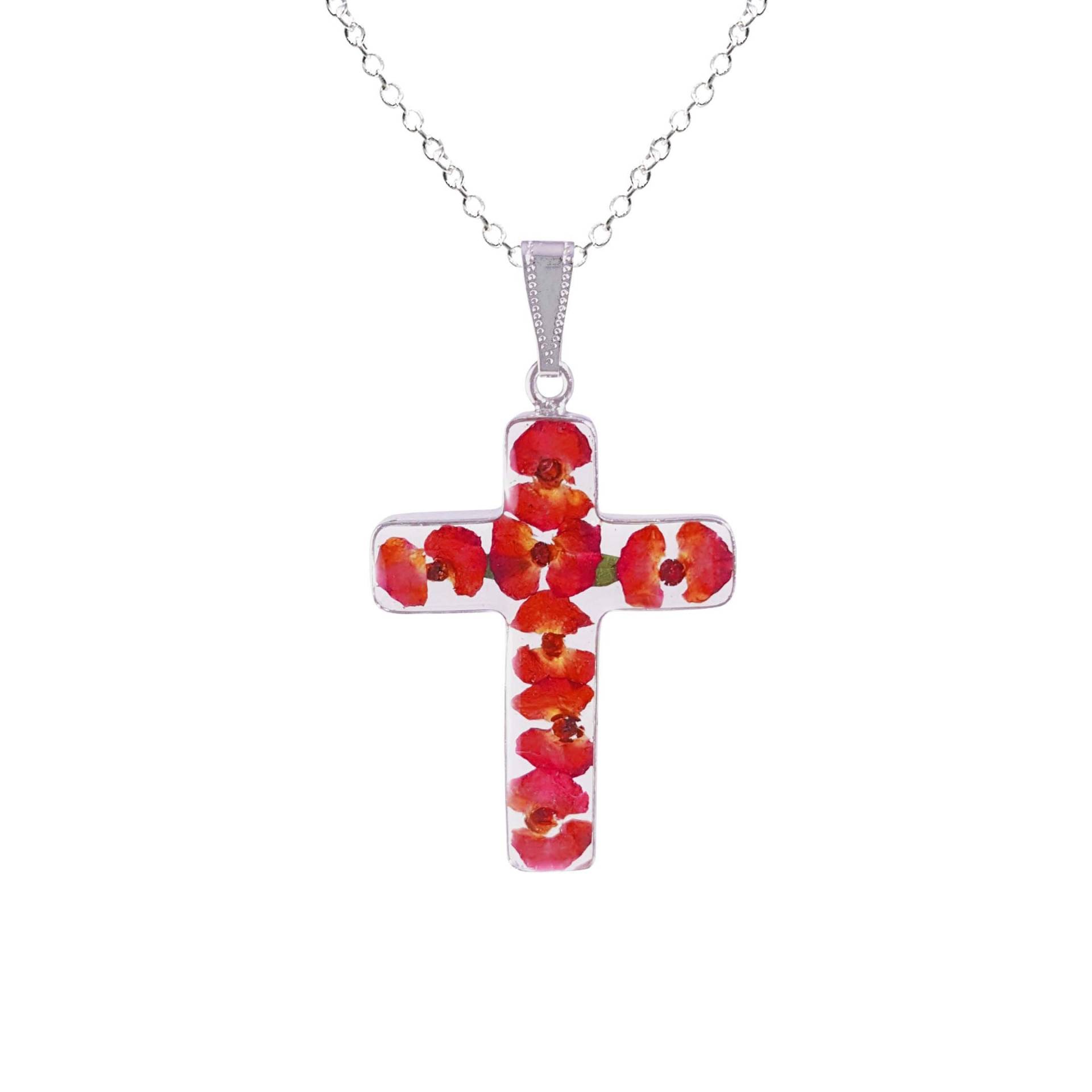 Dornenkrone Halskette, Großes Kreuz, Transparent Dornenkrone Halskette, Großes Kreuz, Transparent von flowersjewelrystudio