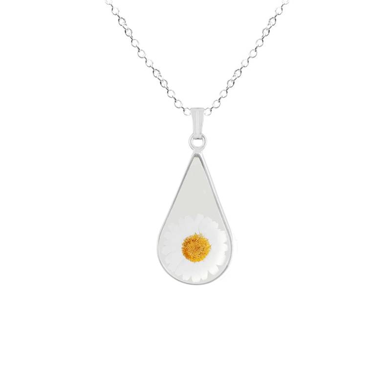 Gänseblümchen Halskette, Medium Teardrop, Transparent Gänseblümchen Halskette, Medium Teardrop, Transparent von flowersjewelrystudio
