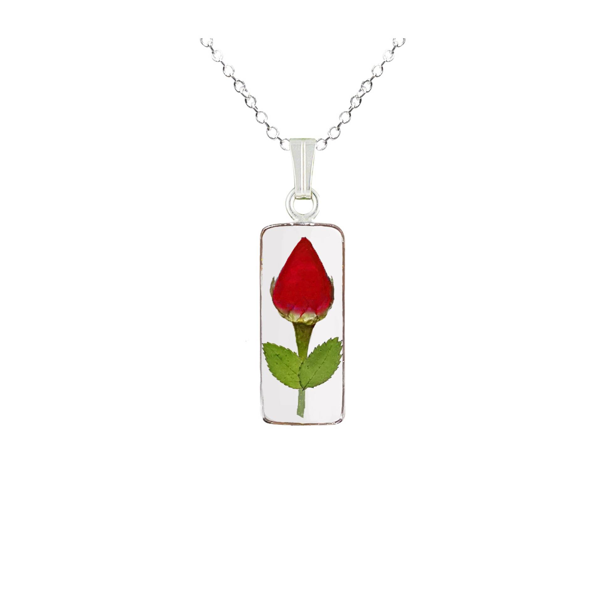 Mittelgroße, Transparente Rose, Rechteck Mittelgroße, Transparente Rose, Rechteck von flowersjewelrystudio