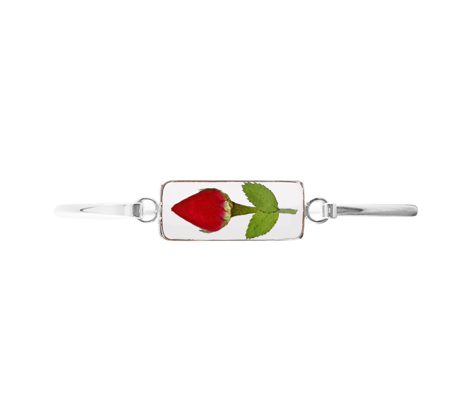 Mittelgroßes Rosafarbenes Rechteckarmband, Durchsichtig Mittelgroßes Rosafarbenes Rechteckarmband, Durchsichtig von flowersjewelrystudio