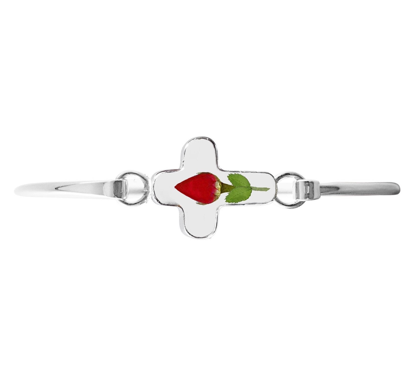 Rosen Armband, Mittleres Kreuz, Transparent Rosen Armband, Mittleres Kreuz, Transparent von flowersjewelrystudio
