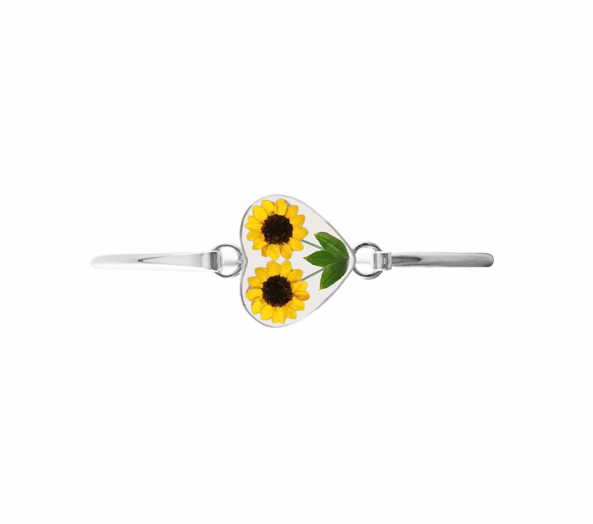 Sonnenblumen-Armband, Mittleres Herz, Transparent Sonnenblumen-Armband, Mittleres Herz, Transparent von flowersjewelrystudio