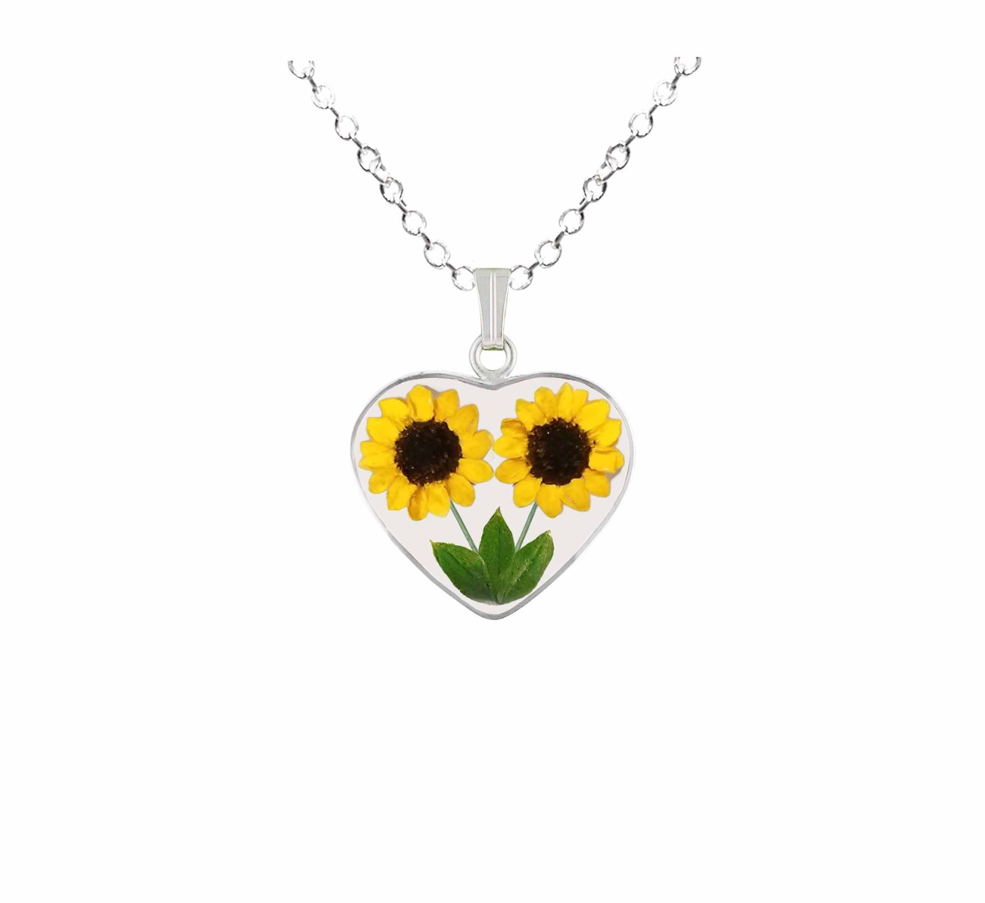 Sonnenblumen Halskette, Mittelgroß, Transparent Sonnenblumen Halskette, Mittelgroß, Transparent von flowersjewelrystudio