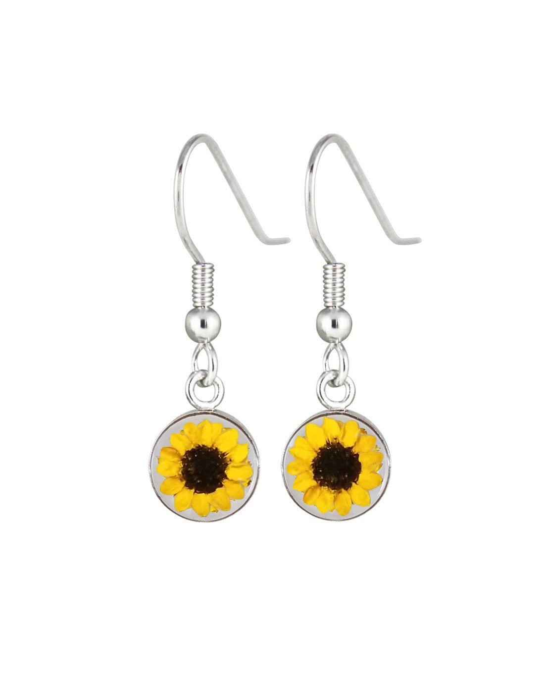 Sonnenblumenohrringe, Kleine Kreise, Transparent Sonnenblumenohrringe, Kleine Kreise, Transparent von flowersjewelrystudio