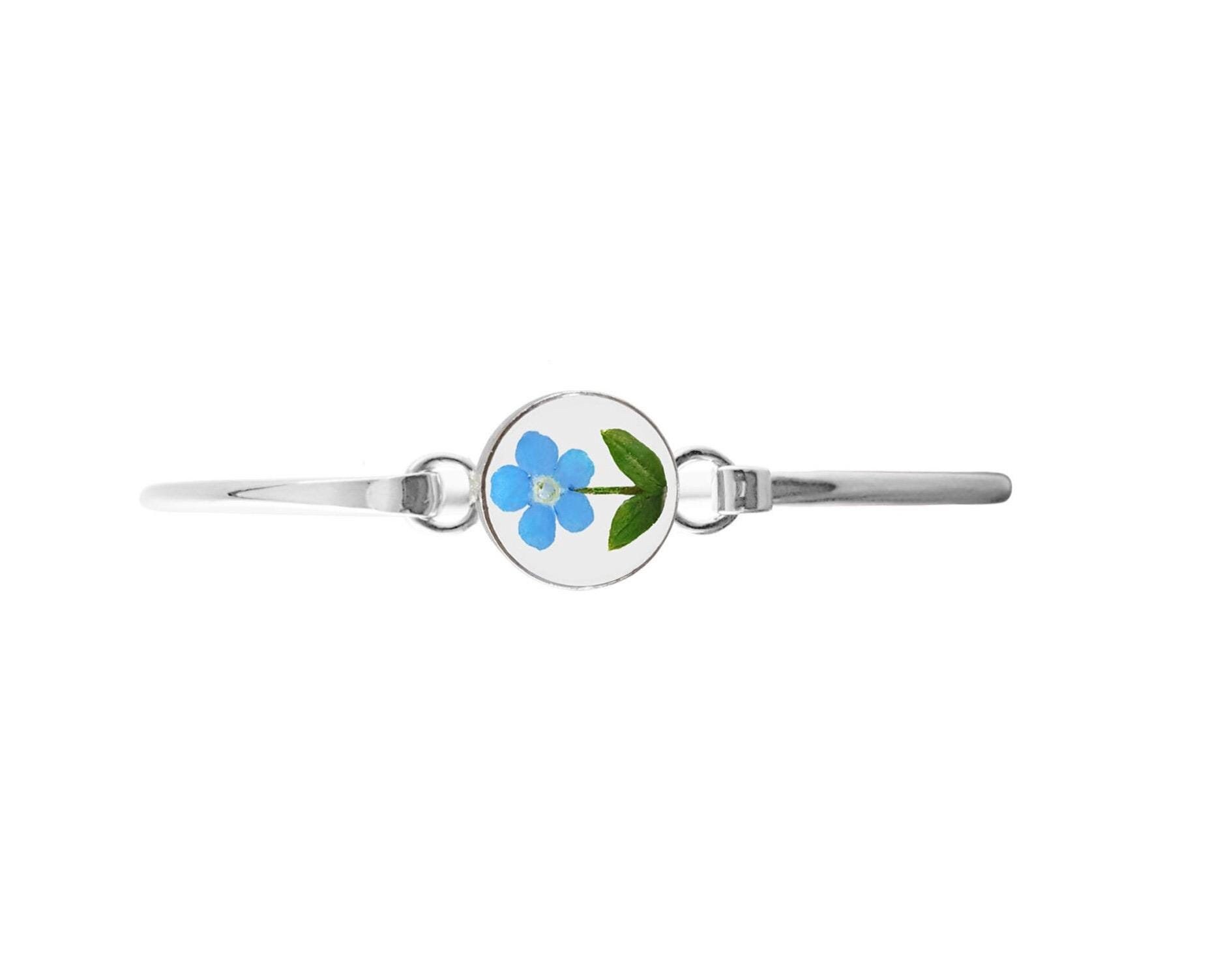 Vergissmeinnicht Armband, Kleiner Kreis, Transparent Vergissmeinnicht Armband, Kleiner Kreis, Transparent von flowersjewelrystudio