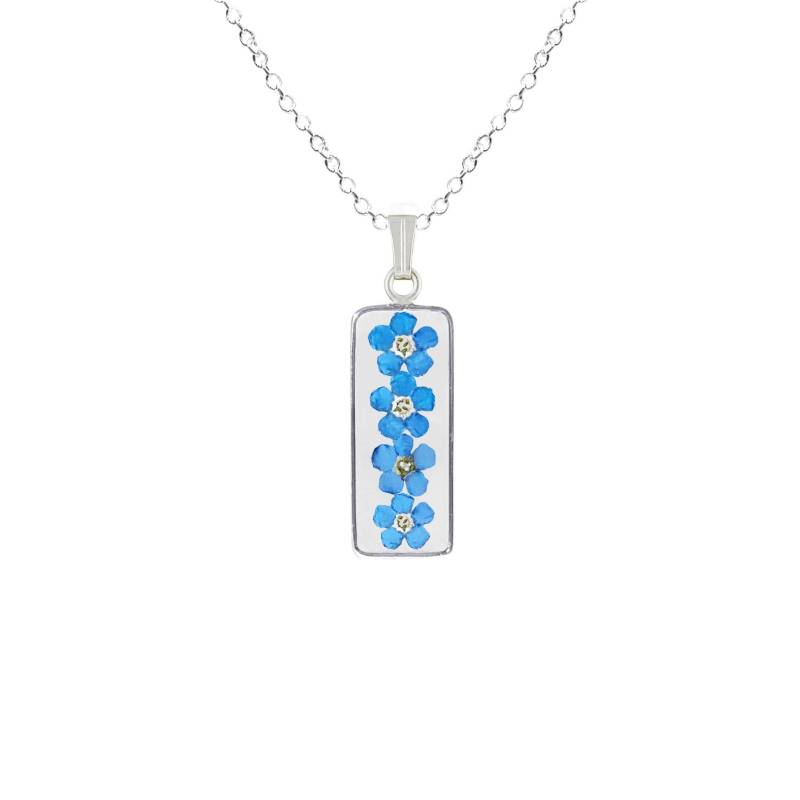 Vergissmeinnicht Halskette, Mittleres Retangle, Transparent Vergissmeinnicht Halskette, Mittleres Retangle, Transparent von flowersjewelrystudio
