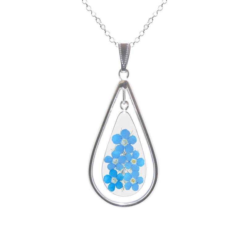 Vergissmeinnicht Xl Teardrop Medaillon, Transparent Vergissmeinnicht Xl Teardrop Medaillon, Transparent von flowersjewelrystudio