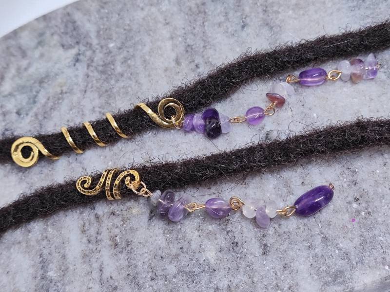 2Er Set Dreadschmuck Mit Amethysten 2Er Set Dreadschmuck Mit Amethysten von flowofpassion