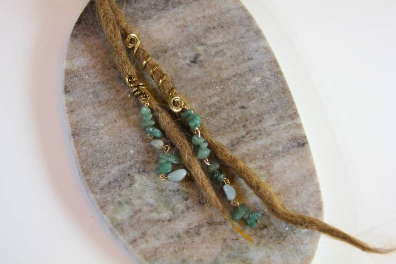 2Er Set Dreadschmuck Mit Aventurin von flowofpassion