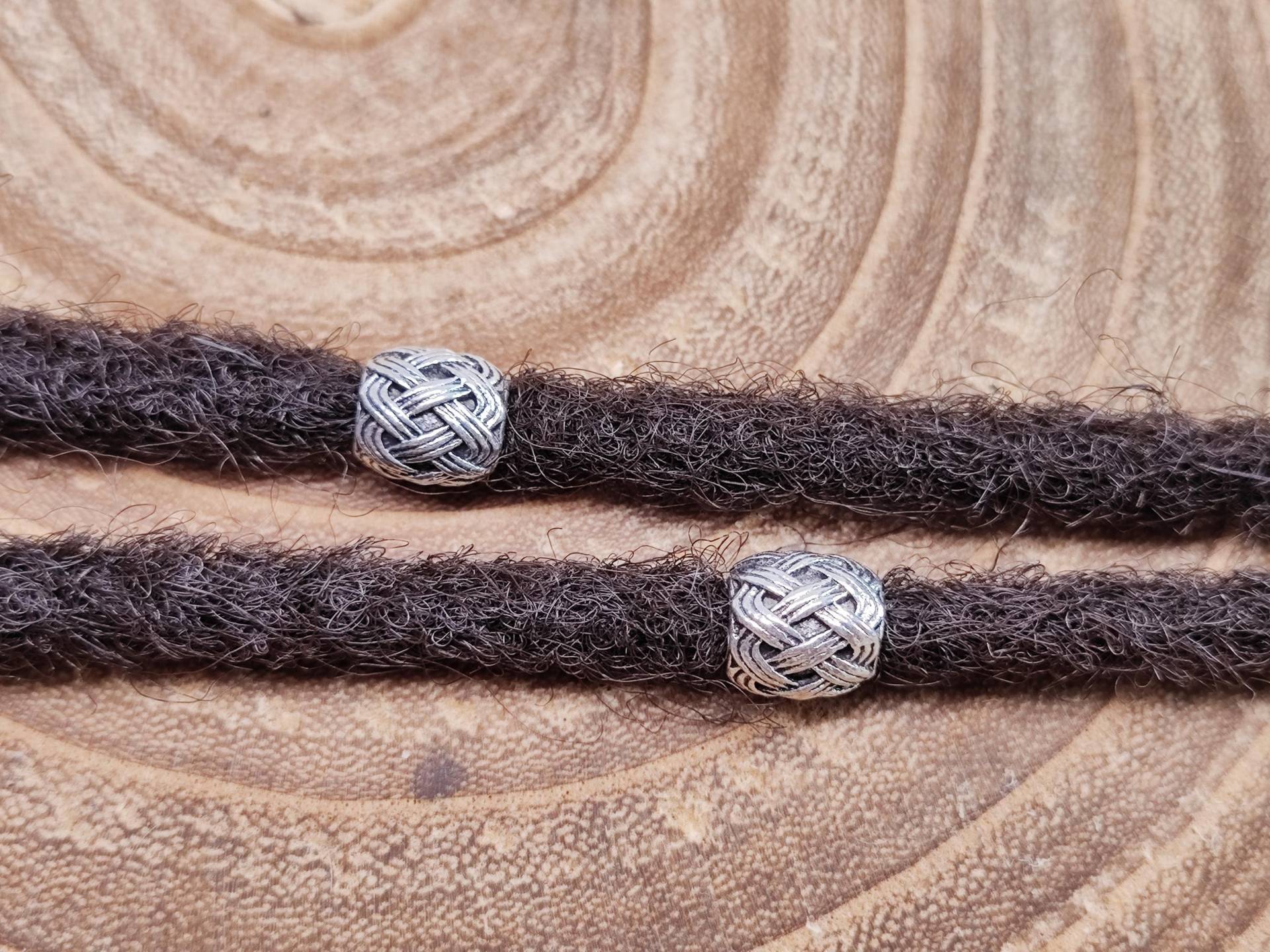 6Er-Set Dreadperlen/Bartperlen Webmuster von flowofpassion