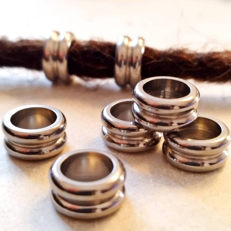 Große Dreadperlen Edelstahl 2Er-Set Große Dreadperlen Edelstahl 2Er-Set von flowofpassion