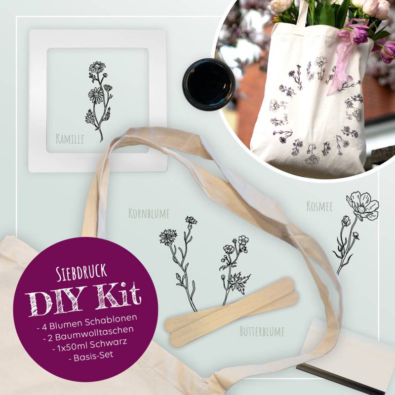 Siebdruck Diy-Kit Blumenwiese Zum Selbst Bedrucken/ Besonderes Geschenk Für Alle Blumenkinder/ Blumenbeutel/ Siebdruck Diy-Kit Blumenwiese Zum Selbst Bedrucken/ Besonderes Geschenk Für Alle Blumenkinder/ Blumenbeutel/ von flowprintShop
