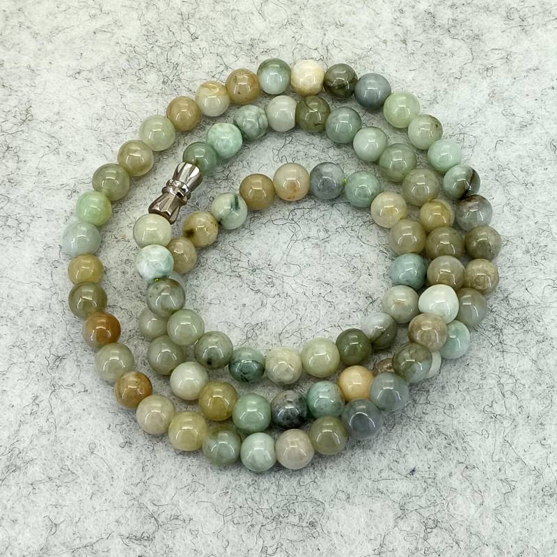 Natürliche Jadeit Runde Perlen 6 Mm Cord Halskette Edelstein Perlenkette 16-32 Zoll Optional von flowspring