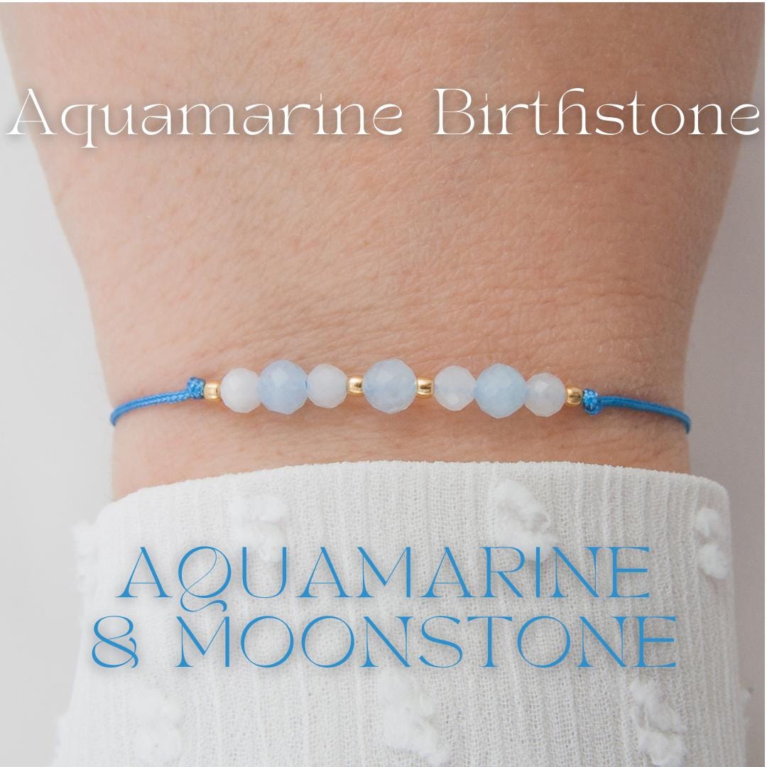 Aquamarin Armband Geburtsmonat März Aquamarin Armband Geburtsmonat März von flurryjewelry
