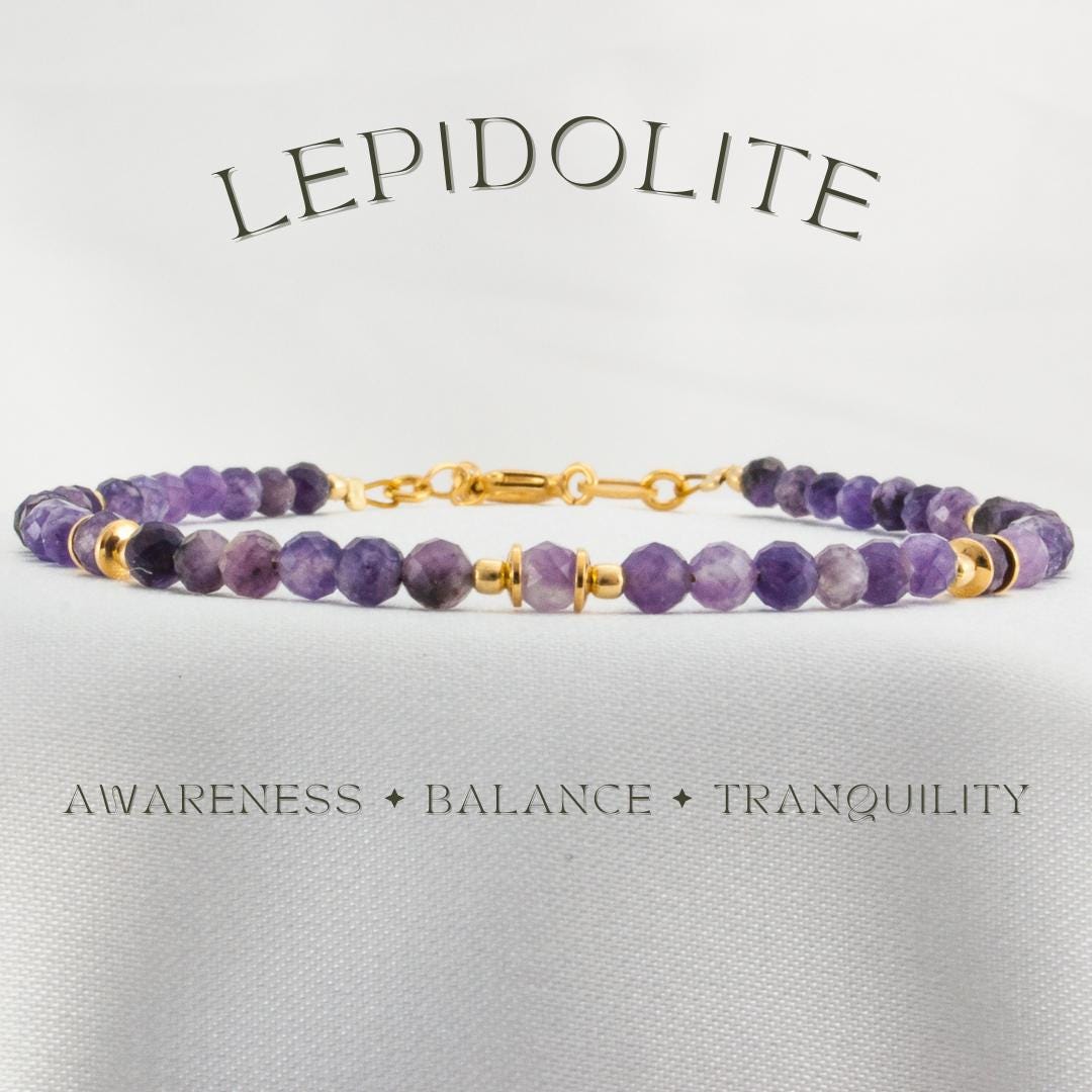 Lepidolith Armband Mit Stein Lepidolith Armband Mit Stein von flurryjewelry