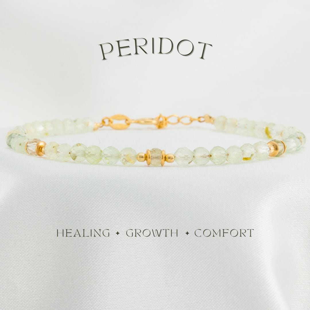 Peridot Armband Kristall Peridot Armband Kristall von flurryjewelry