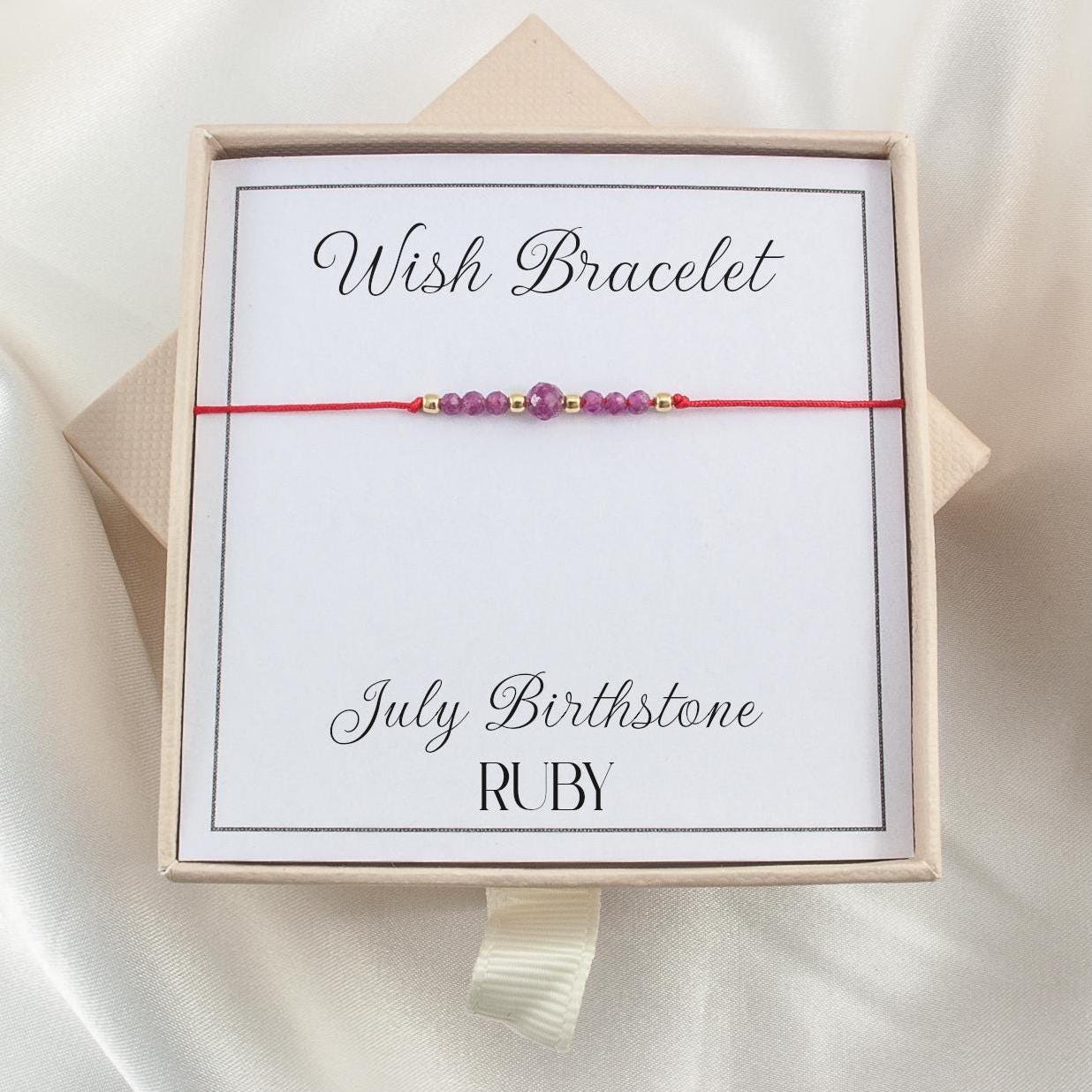 Red String Armband Glücksarmband Mit Rubin Geburtsstein Red String Armband Glücksarmband Mit Rubin Geburtsstein von flurryjewelry