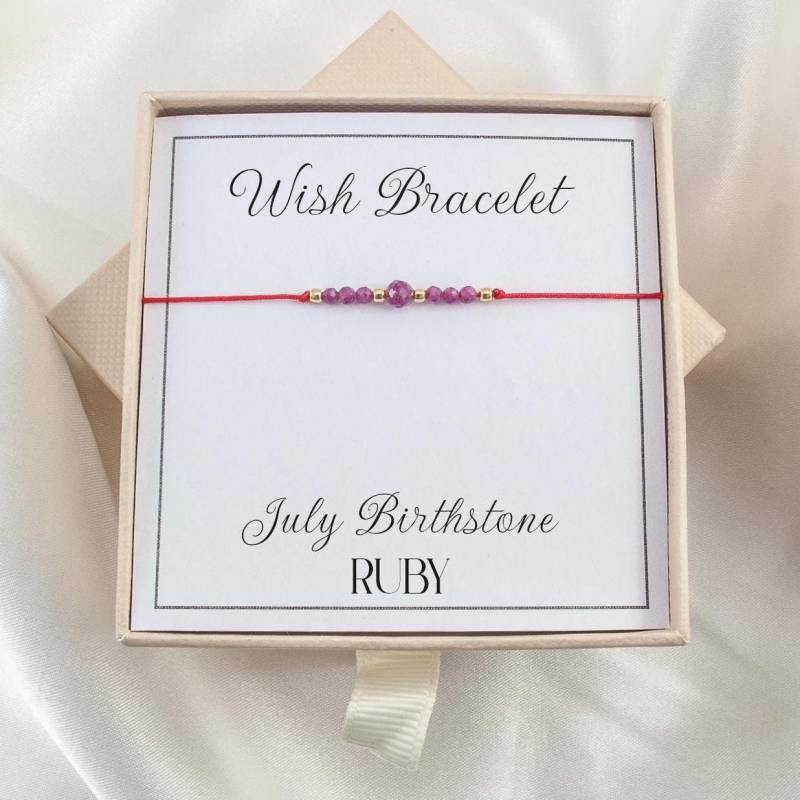 Red String Armband Glücksarmband Mit Rubin Geburtsstein Red String Armband Glücksarmband Mit Rubin Geburtsstein von flurryjewelry