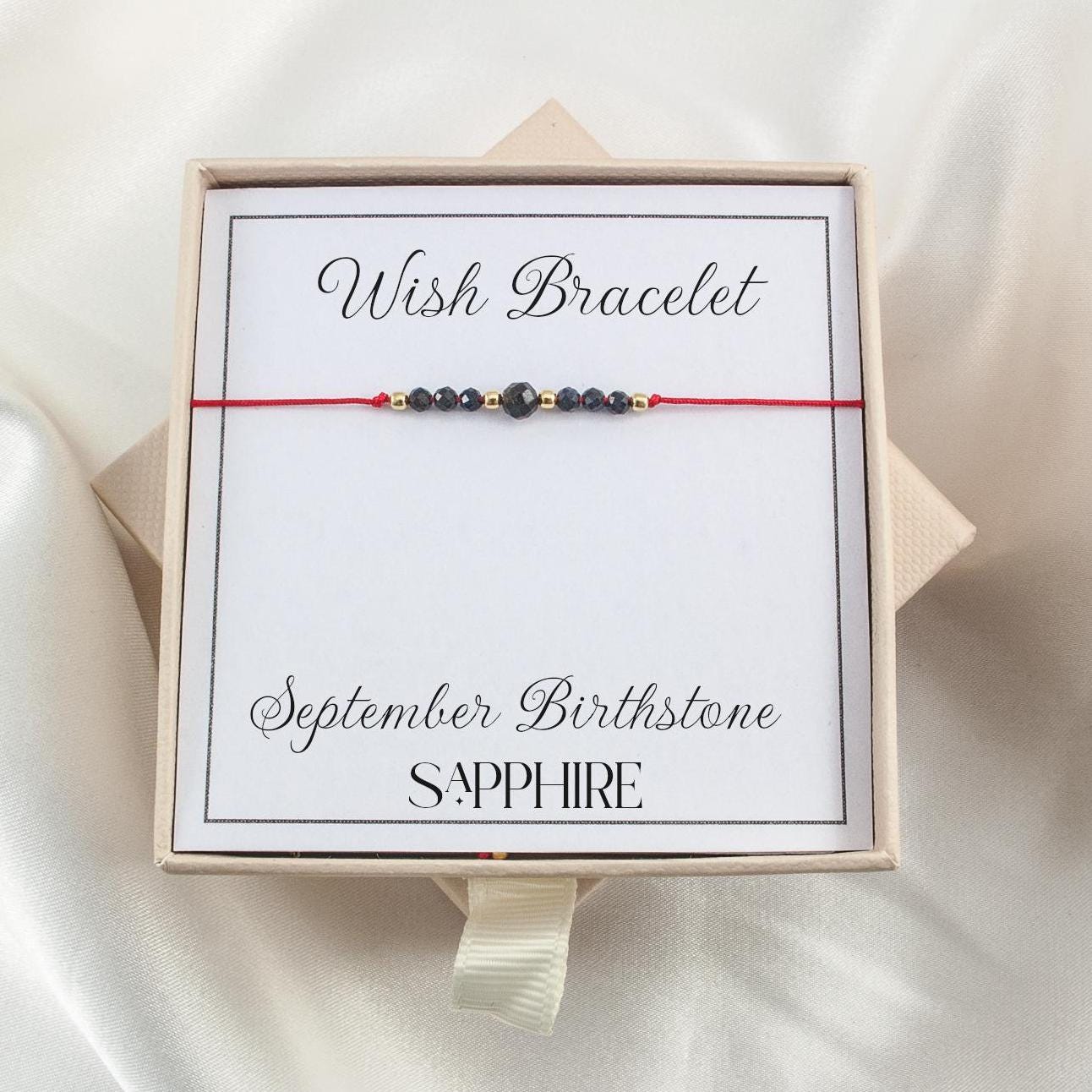 Red String Armband Glücksarmband Mit Sapphire Geburtsstein Red String Armband Glücksarmband Mit Sapphire Geburtsstein von flurryjewelry