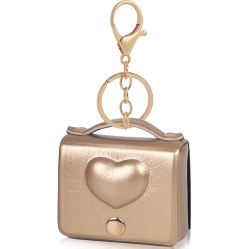 Mini-Tasche, Münzbörse, Schlüsselanhänger, Geldbörse für Damen, niedlich, Designer-Tasche, Geldbörse, Zubehör, Anhänger für Handtaschen, Tragetaschen (Gold) von foci cozi