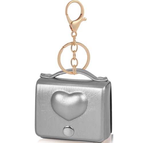 Mini-Tasche, Münzbörse, Schlüsselanhänger, Geldbörse für Damen, niedlich, Designer-Tasche, Geldbörse, Zubehör, Anhänger für Handtaschen, Tragetaschen (Silber) von foci cozi