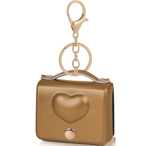 Mini-Tasche, Münzbörse, Schlüsselanhänger, Geldbörse für Damen, niedlich, Designer-Tasche, Geldbörse, Zubehör, Anhänger für Handtaschen, Tragetaschen (braun) von foci cozi