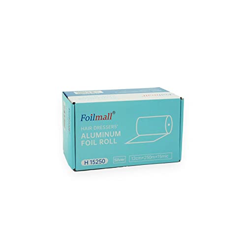 Alufolie Aluminium Foil 12 cm x 100 m x 15 my Highlights Emotion Haare Colorationszubehör (250meter, Silber) von foilmall