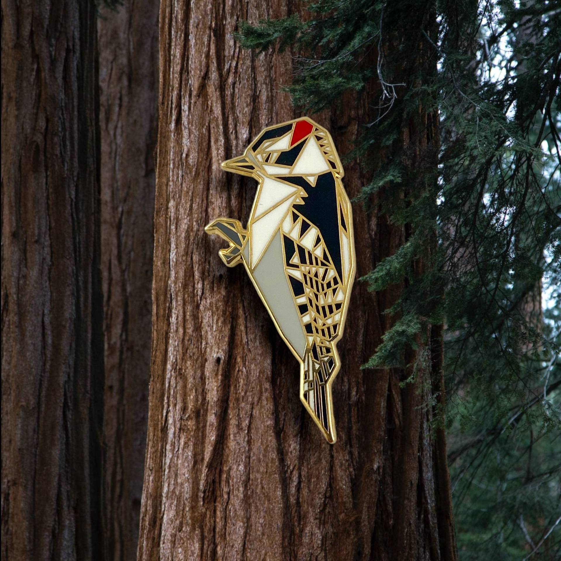 Origami Minenspecht Emaille Pin Geschenk Für Vogelliebhaber von folditcreations