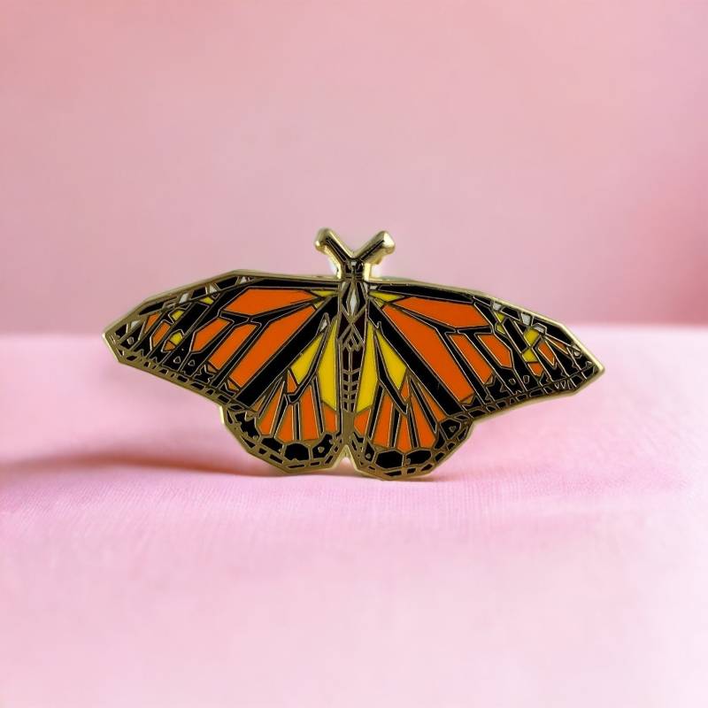 Monarchfalter Emaille Pin, Monarch Pin, Origami Schmuck, Monarch Schmuck, Schmetterling Kunst, Monarch Schmetterling Geschenke von folditcreations