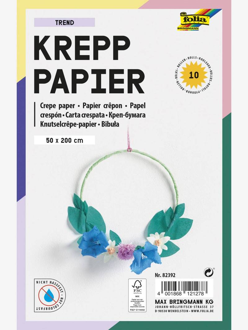 10er-Pack Krepppapier-Rollen FARBMIX TREND folia von folia