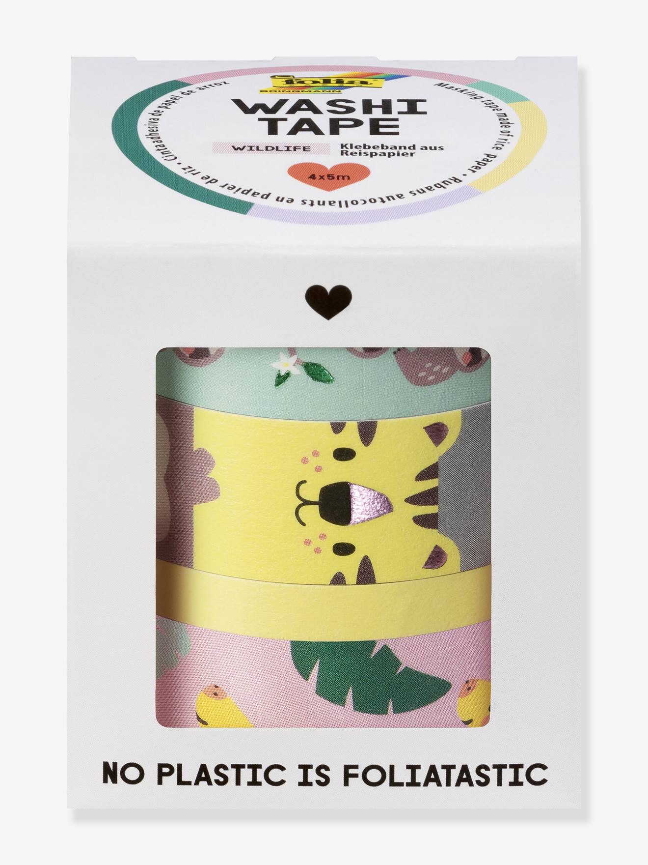 4er-Set Washi-Tape mit Hotfoil WILDLIFE folia von folia