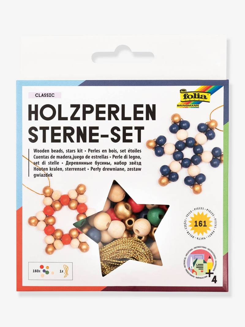 Bastel-Set Holzperlen-Sterne CLASSIC Kinder folia Bastel-Set Holzperlen-Sterne CLASSIC Kinder folia von folia