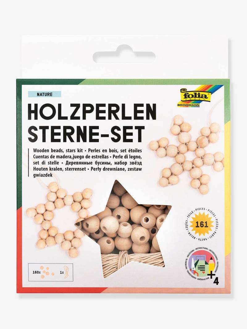 Bastel-Set Holzperlen-Sterne NATURE Kinder folia Bastel-Set Holzperlen-Sterne NATURE Kinder folia von folia