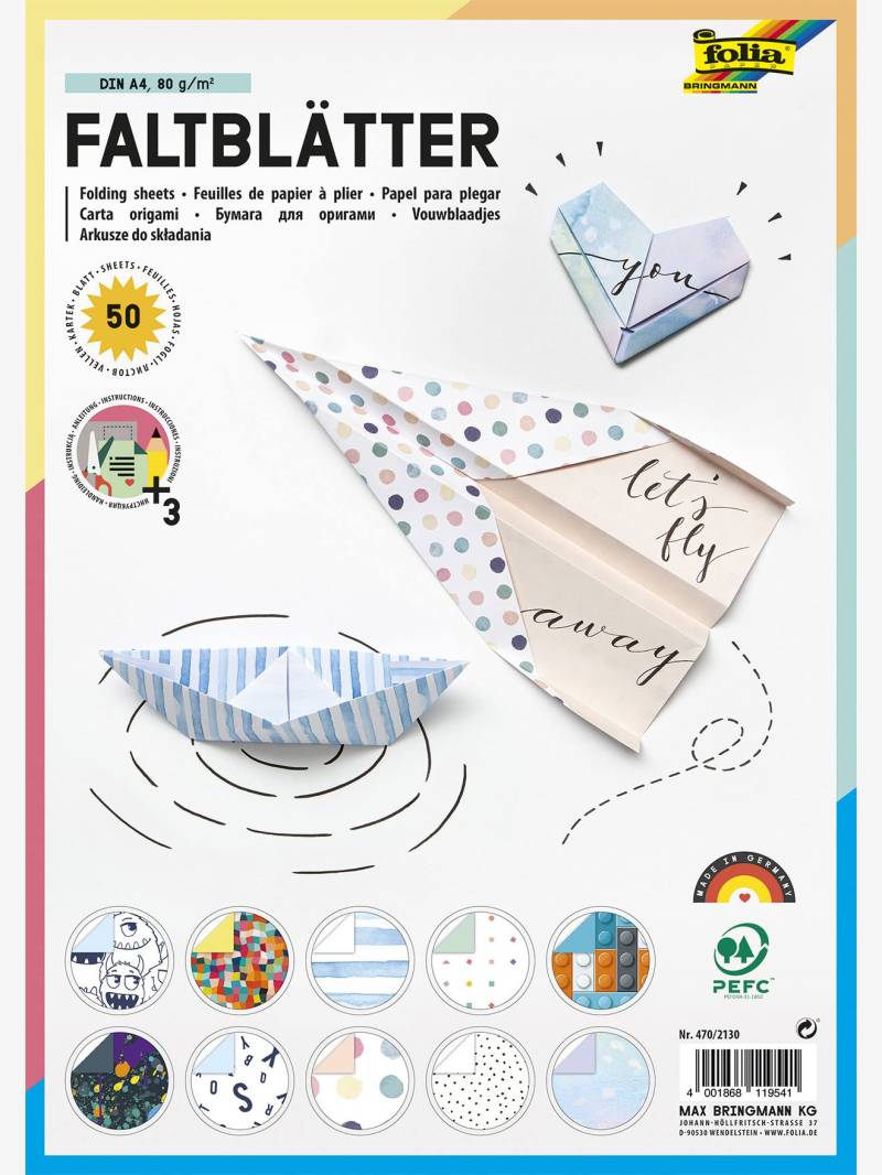 Bedrucktes Origamipapier folia DIN A4 von folia