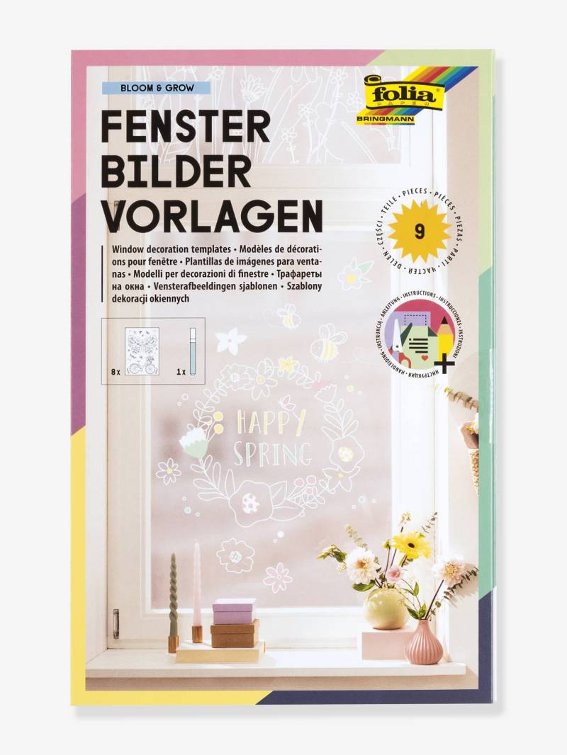 Fensterbilder-Vorlagen mit 1 Kreidestift BLOOM & GROW Klassik folia von folia